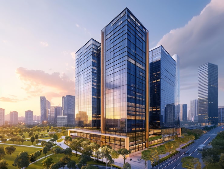 Representative modern commercial tower skyline